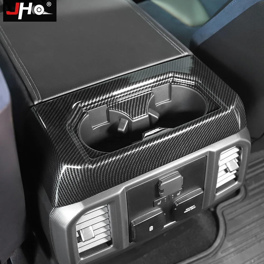 JHO ABS углеродного волокна зерна автомобильный подстаканник панель Крышка отделка для Ford F150- XLT Raptor Limited аксессуары для настройки чувствительности