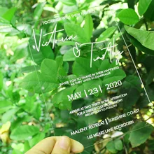 Свадебные акриловые приглашения, свадебные прозрачные приглашения, индивидуальные роскошные приглашения, персонализированные свадебные приглашения