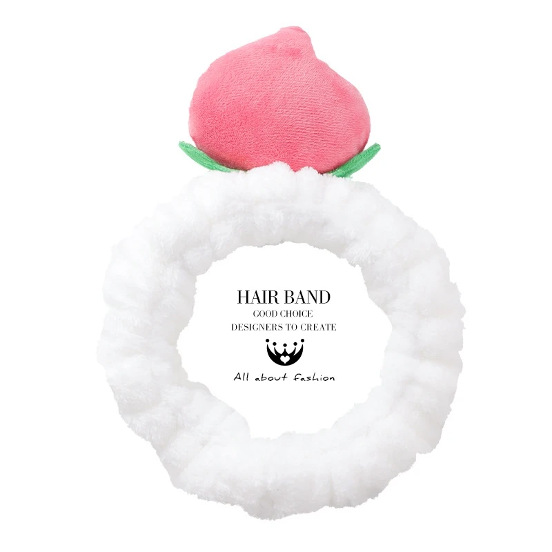 MENGJIQIAO корейский персик Elatic коралловый флис мыть лицо ободок с бантиком для женщин студентов мягкие волосы банная повязка аксессуары - Цвет: white