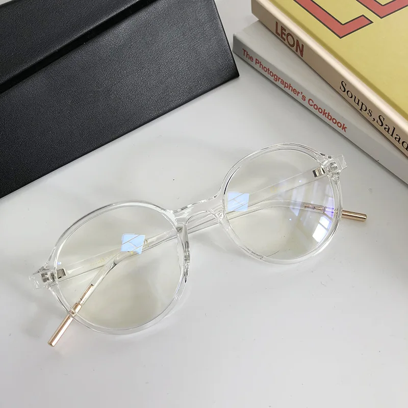 Matte Black Round Transparent Glasses Eyeglass Frame for Men Women Phone Computer Blue Light Blocking Glasses Retro Spectacles