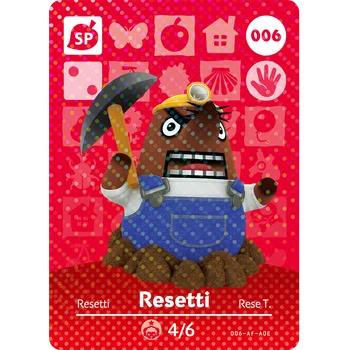 

006 Resetti Animal Crossing Card Animal Crossing Figures Switch NS 3DS Amiibo Cards Villager New Horizons Amiibo Card Gift