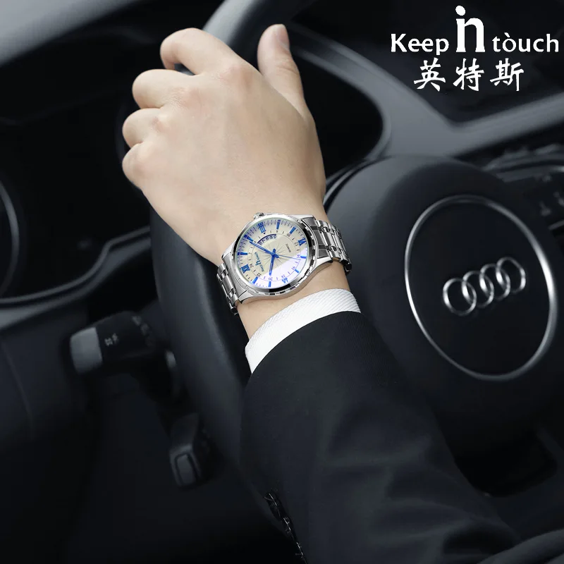 

Intent si Hot Selling Business High-End Waterproof Watch Non-Machinery Steel Belt MEN'S Watch