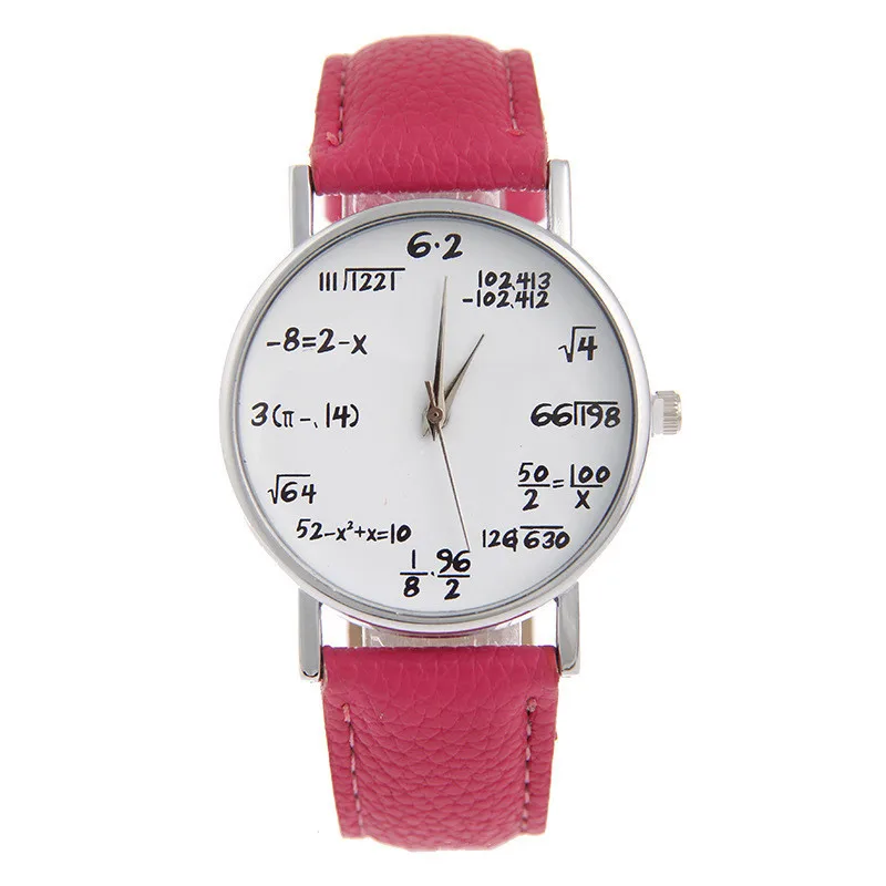 

Math Problems-Style Leather Belt Watch Math Elemntal Watch Student Cool Casual Men's And Women's COUPLE'S Watch