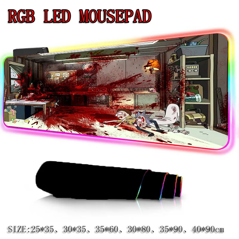 XGZ Rick and marty аниме игровой RGB геймер большой коврик для мыши светодиодный Подсветка USB клавиатура красочный настольный коврик для мыши ПК ноутбук Настольный
