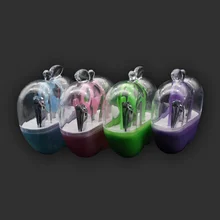 Хит, 9 шт. маникюрный набор в форме яблок, нержавеющая сталь, ножницы для ногтей, зеркальные серьги, клипса для бровей, дорожный макияж, инструменты для ухода за ногтями CNT