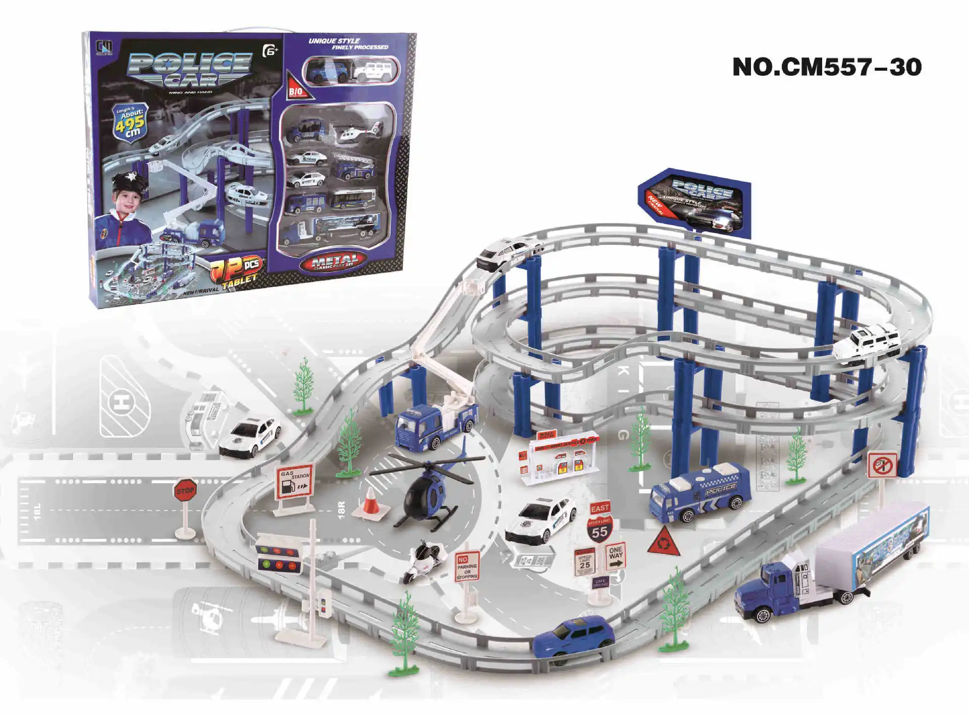 

Into Konami Children Camera Track Car Assembled Engineering Vehicle Police Firefighting Military Camera Track Educational Splici