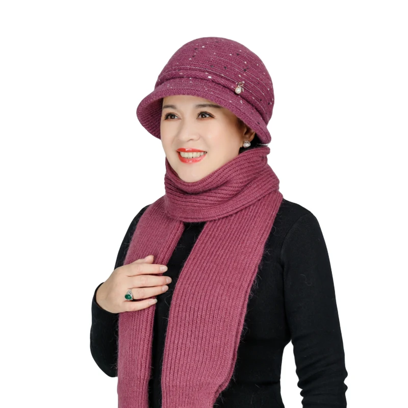 

Skullies Beanies Women Knitted Hat Scarf Female Winter Hats For Women Bonnet Solid Balaclava Mask Feminino Beanie Hat Cap