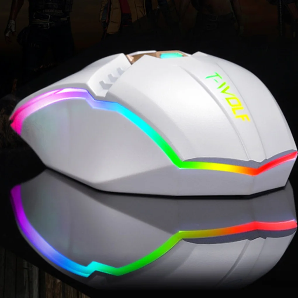 V8 компьютерная проводная мышь геймер 2400 dpi Регулируемая оптическая RGB подсветка офисные USB Мыши для ноутбуков