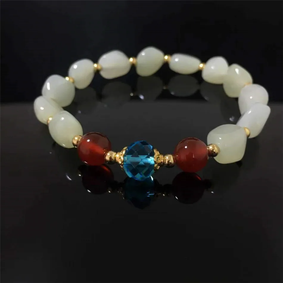 

Jadery Women Bracelet Natural White Jade Bead Bracelets Bangles Gems Male Female Ethnic Charm Jewelry Black Friday Deals 2019