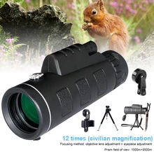 

40X60 Monocular Telescope HD Zoom Monocular Binoculars With Smartphone Holde&Tripod FMC BAK4 Weak Night Vision Pocket Telescope