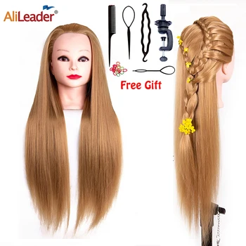 

Alileader 7Color Training Head Salon Training Head With Synthetic Hair With Shoulder Hairdressing Mannequin Head Braiding Hairs