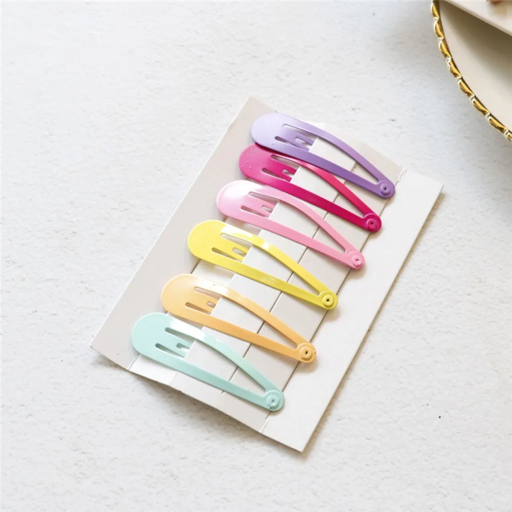 6pcs/Set Cute Candy Color Kid Girl Hairpin Paint Geometic Hairclips Heart Star Flower Hair Clip Barrette for Kids Headwear