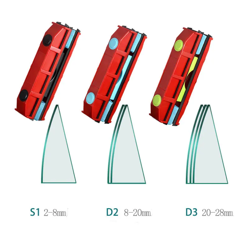 14d, 3type Magnetic Window Cleaner 20-28mm Wide Clean Strong Magnetic Brush Window Glass Brush Glass Cleaning Tool with Rag
