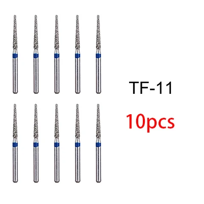 10 pcs TF-11 Стоматологические алмазные боры Стоматологическая лаборатория высокоскоростная ручка наконечника диаметр 1,6 мм стоматологические инструменты BR31 BR45 BR46 TR13 TR14 TF11 - Цвет: 10 pcs TF-11