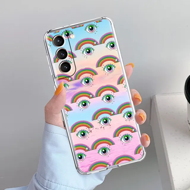 Evil Eye Illustrations Clear Phone Case For Samsung Galaxy S20 FE S21 Ultra S10 Plus 5G S10e S9 S8 S7 Anti-knock Silicone Cover PTTM-CLS09