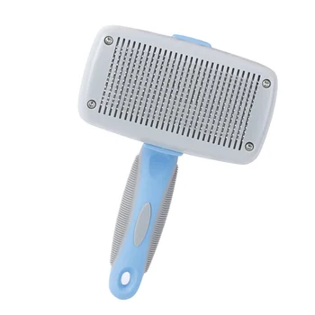 

Automatic Pet Fur Grooming Dog Cat Practical Retractable Pet Comb (Blue)
