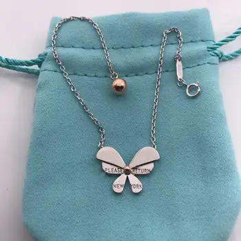 

100% 925 sterling silver fashion butterfly bracelet; classic micro-logo; animal; female; girlfriend gift