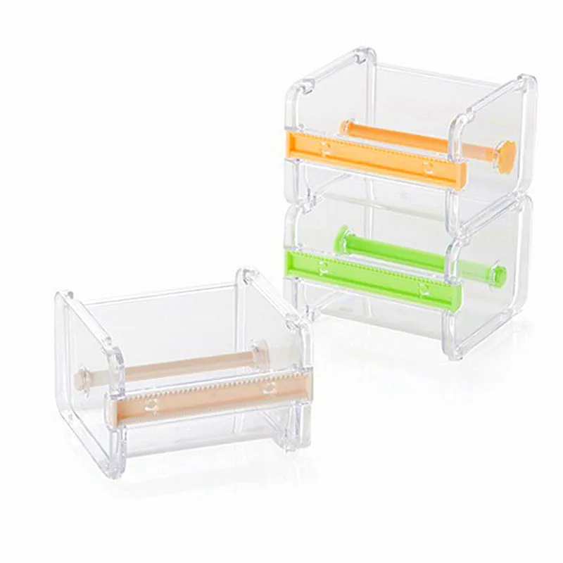 Washi-caja de almacenamiento de papelería para oficina, organizador de cinta adhesiva, soporte de corte, dispensador de cinta extraíble para álbum de recortes