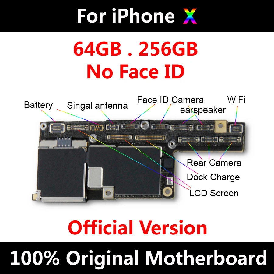 HHXHH для iPhone X Заводская разблокированная материнская плата оригинальная без