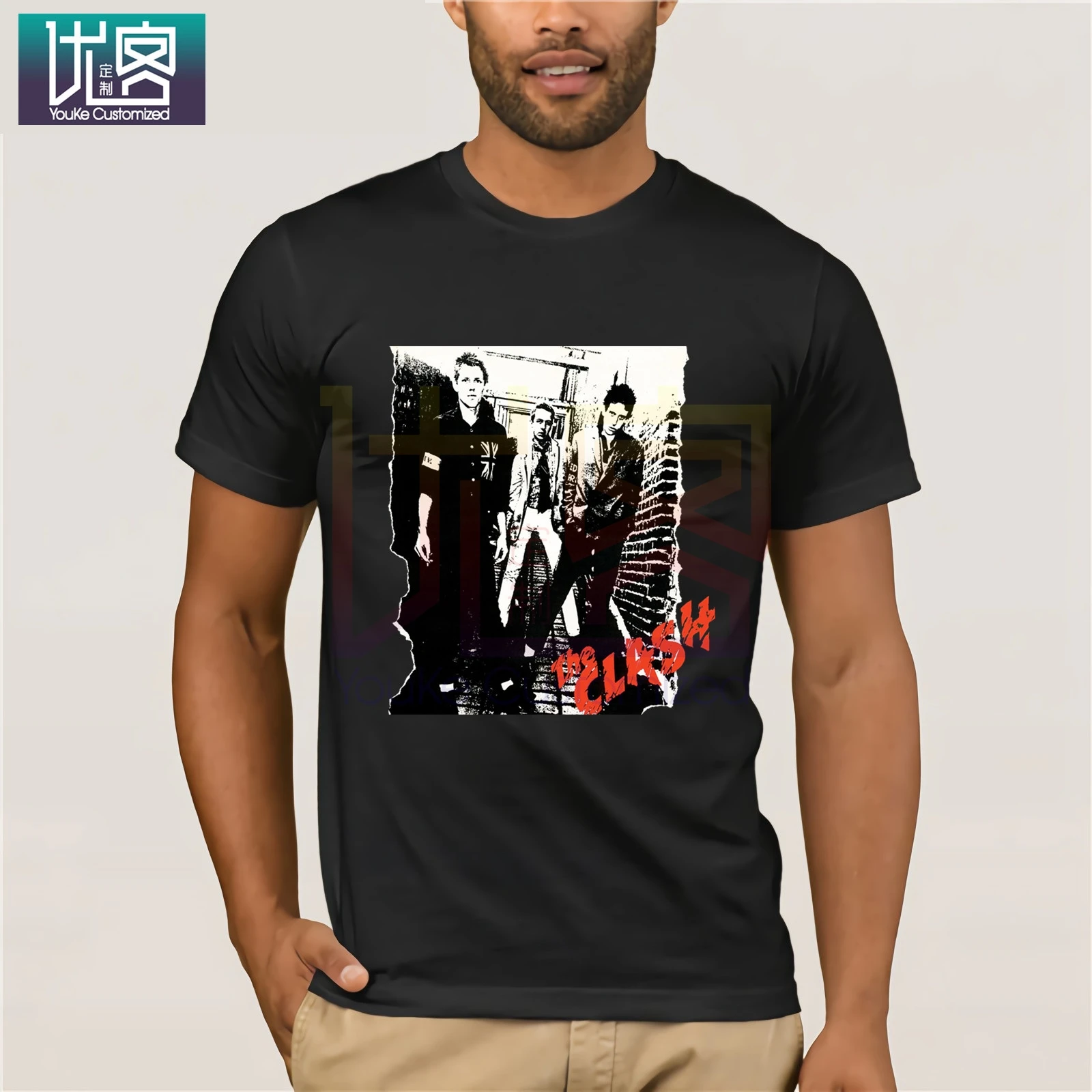 

The Clash New 2019 Fashion T Shirt Crew Neck Clash Short Sleeve Printing Machine T Shirts For Men Funny Tees Cotton Tops T Shirt