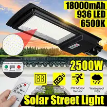 2500 Вт Цифровой дисплей светодиодный уличный фонарь на солнечной батарее IP65 936 светодиодный светильник радар Датчик движения настенный светильник синхронизации+ пульт дистанционного управления для сада