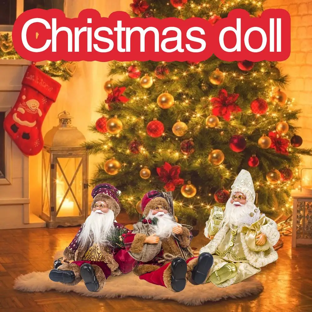 Рождество год Санта Клаус сидя Рождество большая кукла ткань детские игрушки Рождественские украшения для подарков для домашнего стола орнамент