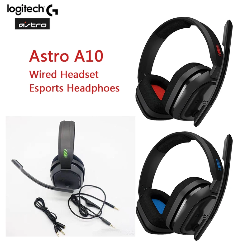Накладные Игровые наушники Logitech ASTRO A10 проводная гарнитура с шумоподавлением для