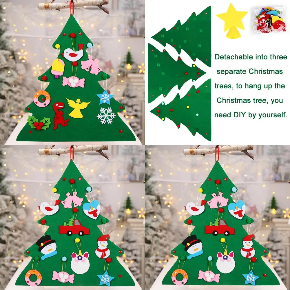 OurWarm DIY Войлок Рождественская елка для детей Рождественская елка украшения год Рождественский подарок для детей Рождественская вечеринка