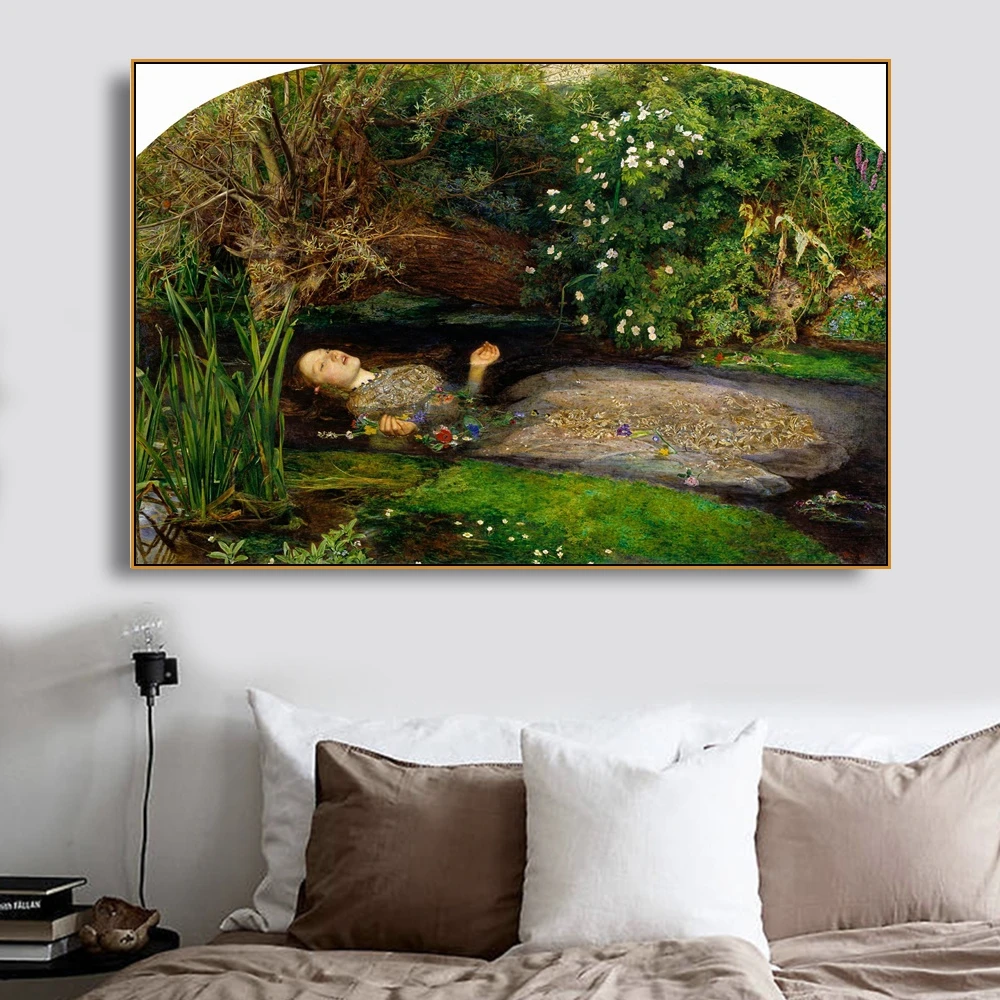 

Cassidy Canvas Art Oil PaintingOpheliaEverett Millais Artwork Picture Art Poster Wall Decor Modern Home Living room Decoration