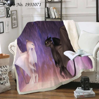 

How to Train Your Dragon 3D Printed Fleece Blanket for Beds Thick Quilt Fashion Bedspread Sherpa Throw Blanket Adults Kids 14