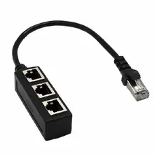 RJ45 Ethernet кабель адаптер сплиттер 1 штекер до 3 женский порт LAN Сетевой разъем 3 в 1 адаптер Сетевые Аксессуары