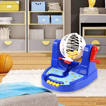 

Non Toxic Kids Gift Board Game Set ABS Plastic Simulation Lottery Machine Funny Family Party Balls Dispenser Cards Entertainment