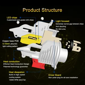Image 4 - H4 LEDモーターサイクルヘッドライト,Canbus電球,12v,6000k,白,黄色,70w,150000lm,ハイ/ロービーム,H4