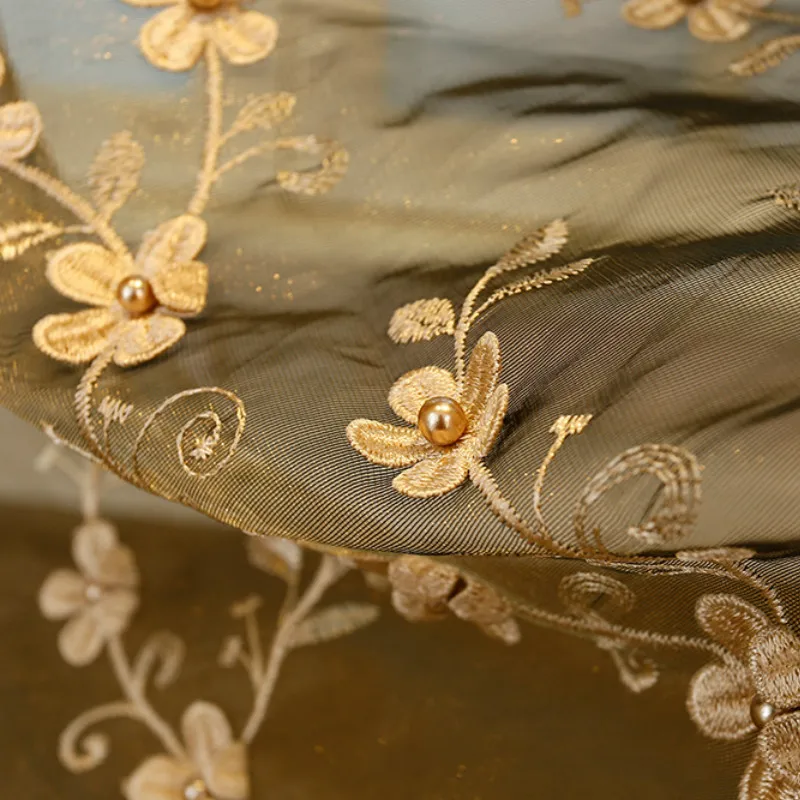 

New Embroidery European Pastoral Tulles for Living Dining Room Bedroom.