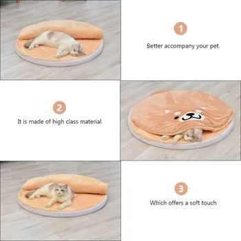 

2Pcs Washable Winter Comfortable Dog Bed Pad Soft Pet Kennel Cushion with Quilt