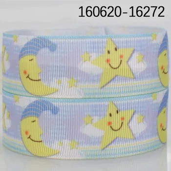 

NEW 50 yards 7/8 " 22mm sweet moon& star printed grosgrain tape ribbon hairbow