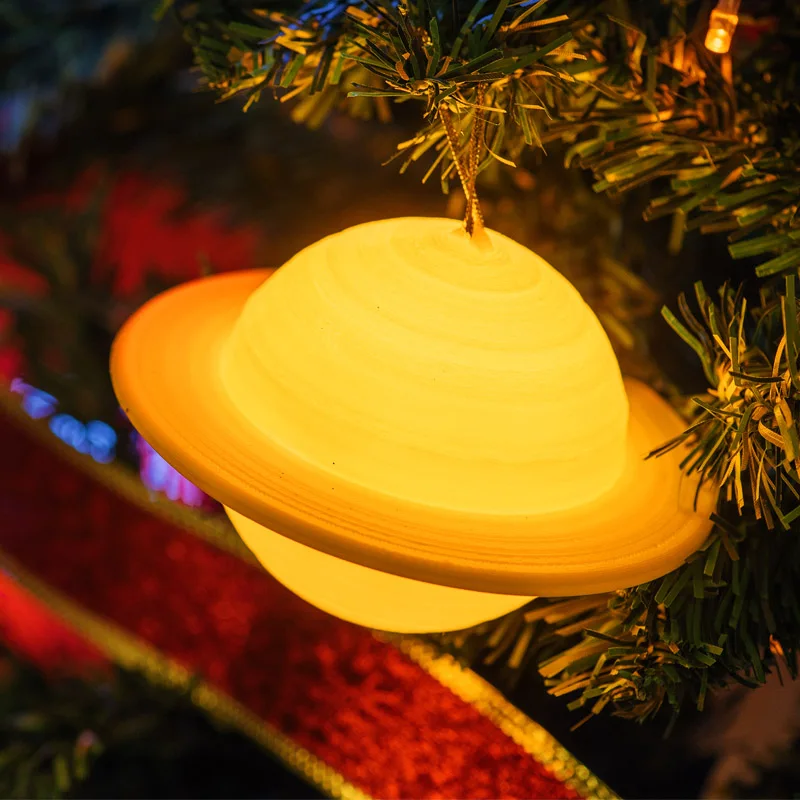 Новинка, Прямая поставка, 3D Рисунок, лунная лампа, рождественские украшения для дома, лампа, планетарный светильник s Galaxy, Ночной светильник, Рождественский светильник s - Испускаемый цвет: saturn