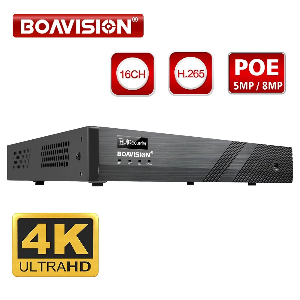 Система видеонаблюдения 16 каналов POE 4K 8 Мп 5 МП 30 кадров в секунду NVR для IP-камер до