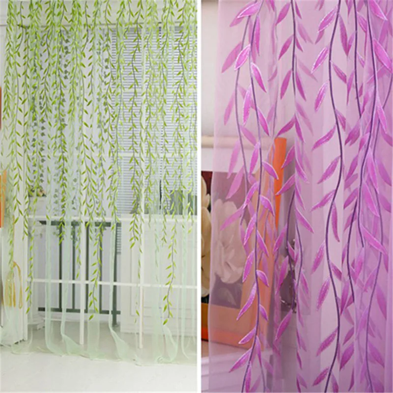 

2016 Hot item! Home Tree Glass Yarn Willow Curtain Tulle Room Decor Curtain Sheer Panel Drapes