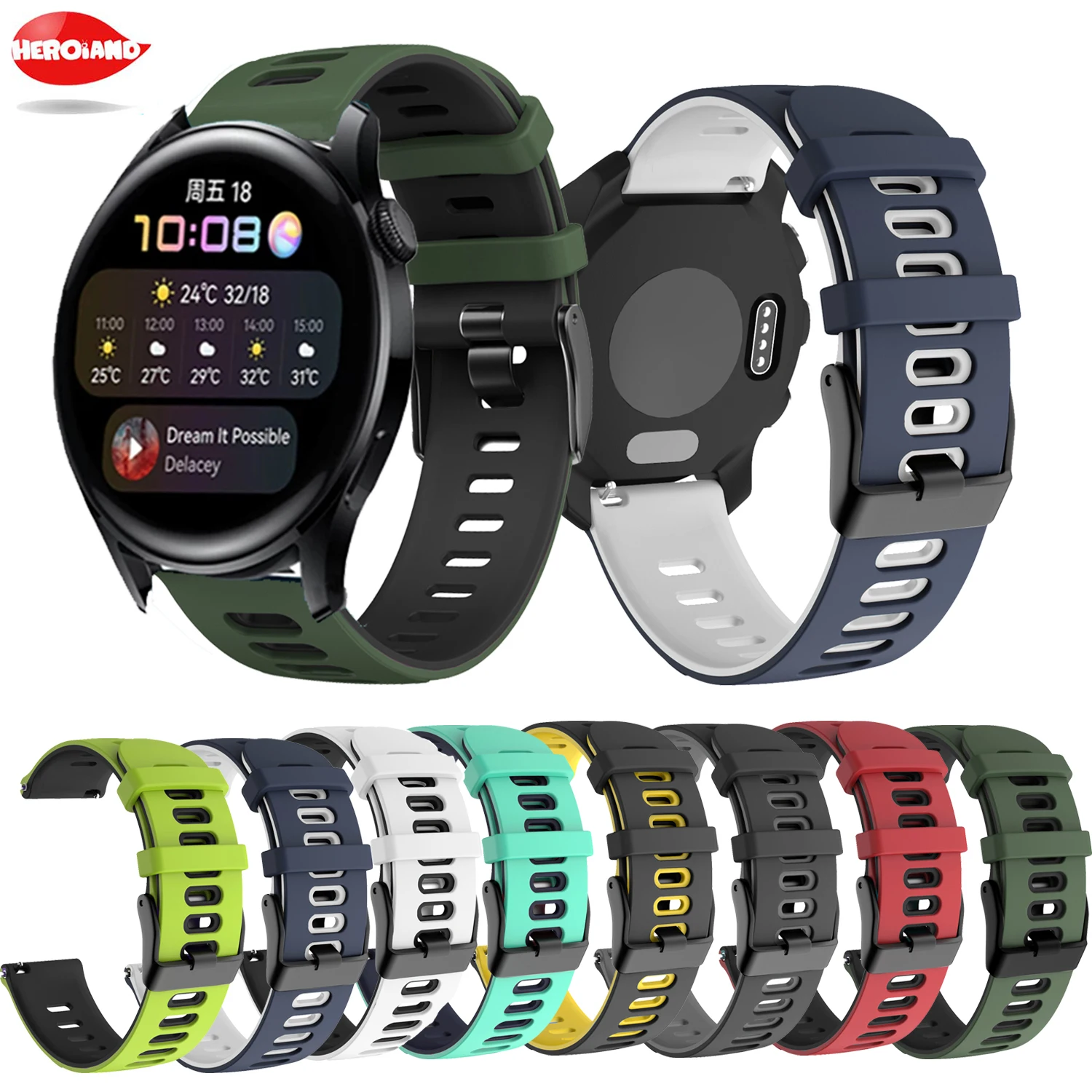 

Soft Silicone Strap For Huawei GT 2 Pro/GT2 46/42mm Smart Bracelet For Huawei Watch 3 / Pro Sport Watch Band 20mm 22mm Wristband
