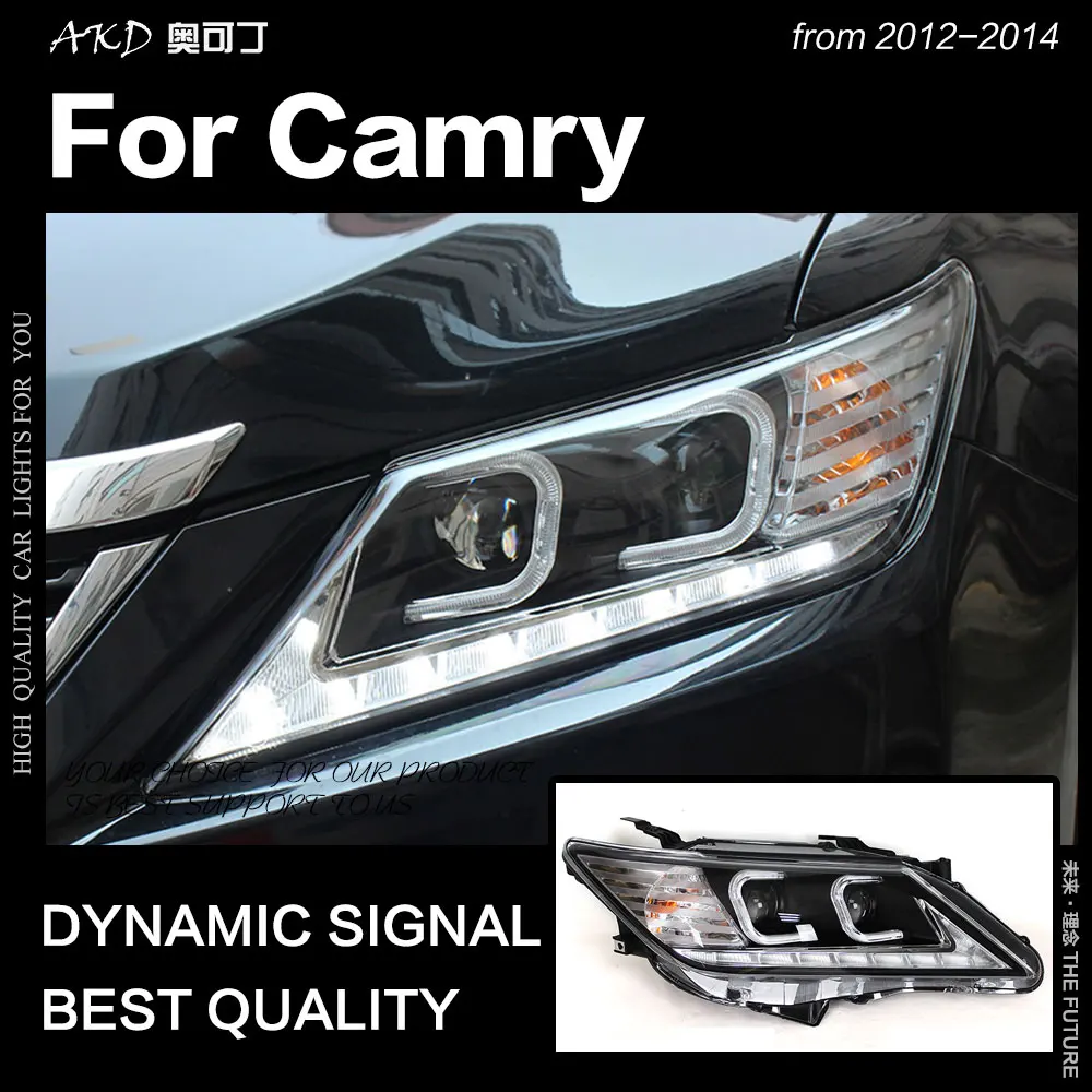 AKD автостайлинг для Toyota Camry фары 2012 2014 V50 светодиодный ные DRL Hid ангельские глазки