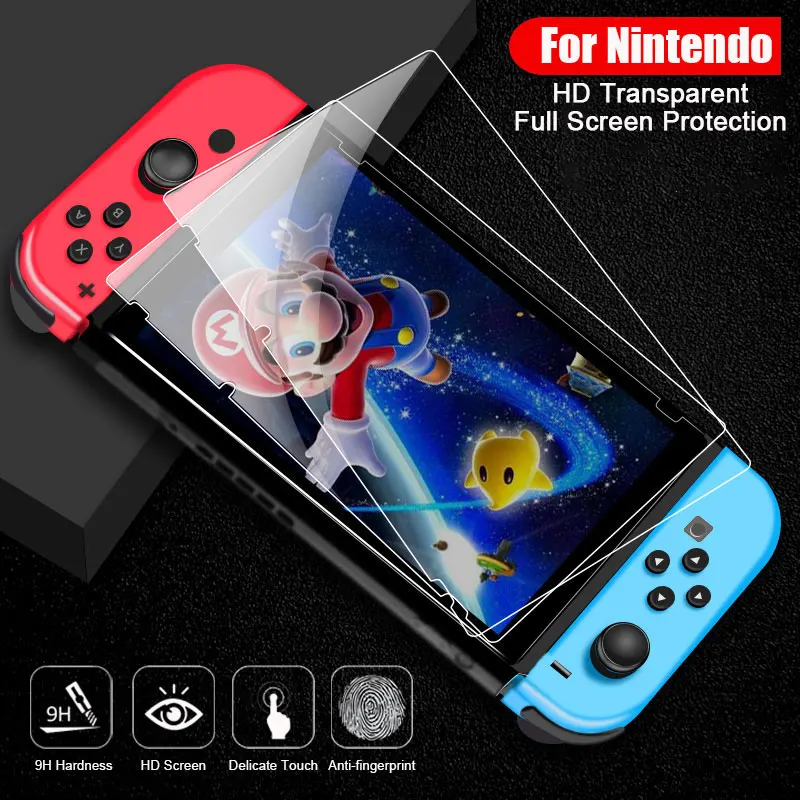 Tempered Glass Protective Film For Nintendo Nintend Switch Curved Edge Full Cover Screen Protector NS Lite Game Console | Электроника