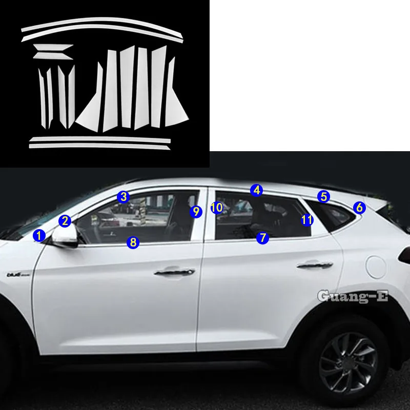 Car Styling Garnish Pillar Window Middle Strip Trim Frame Sticker Lamp Hood Parts For Hyundai Tucson 2015 2016 2017 2018 | Автомобили и