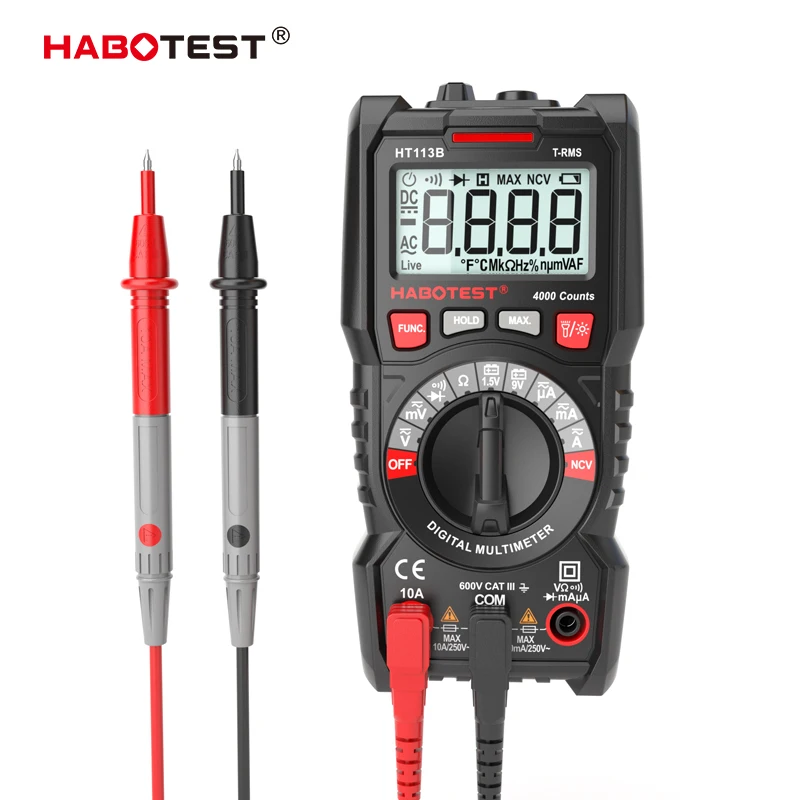 Habotest HT113B цифровой мини мультиметр тестер Профессиональный Транзистор