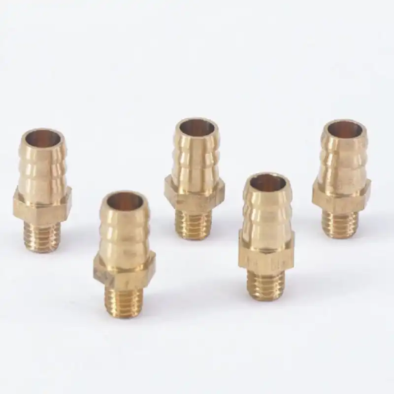 6mm OD Hose Barb x M5 Metric Male Thread Brass Barbed Pipe Fitting Coupler Connector Adapter Splicer For Fuel Gas Water 