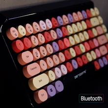 Беспроводная клавиатура Bluetooth в стиле ретро, в горошек, панк, для ПК, для игр, 84 клавиши, клавиатура для телефона, планшета, ПК, ноутбука, планшета