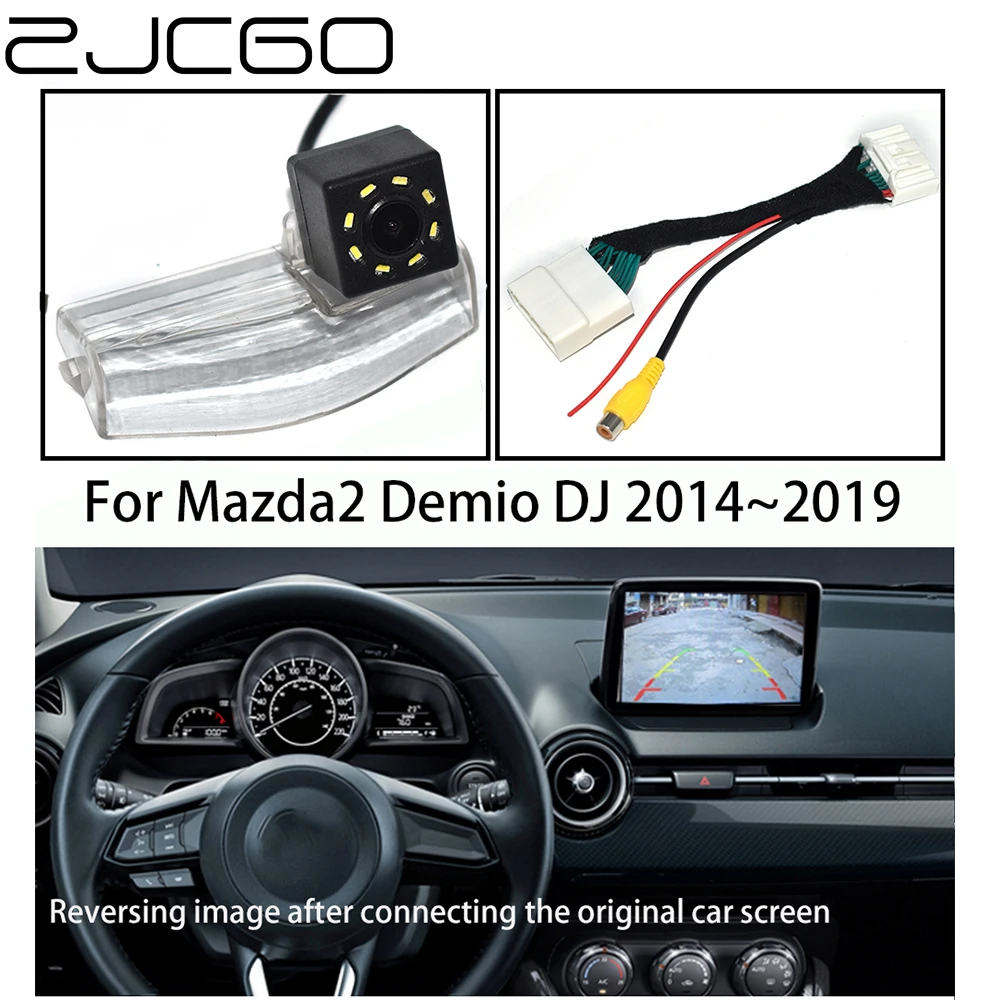 

ZJCGO HD CCD Car Rear View Reverse Back Up Parking Camera Upgrade Original Car OEM Monitor for Mazda 2 Mazda2 Demio DJ 2014~2019