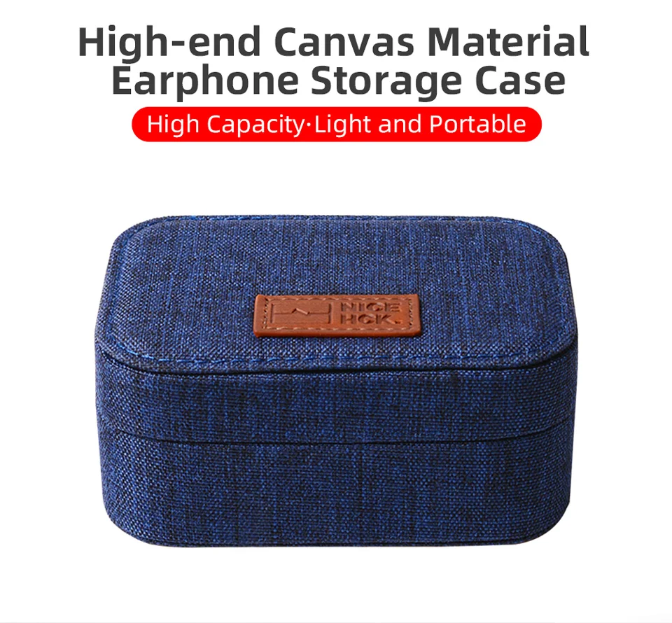 NiceHCK-High-End Canvas Earphone Case, armazenamento portátil, Earbud