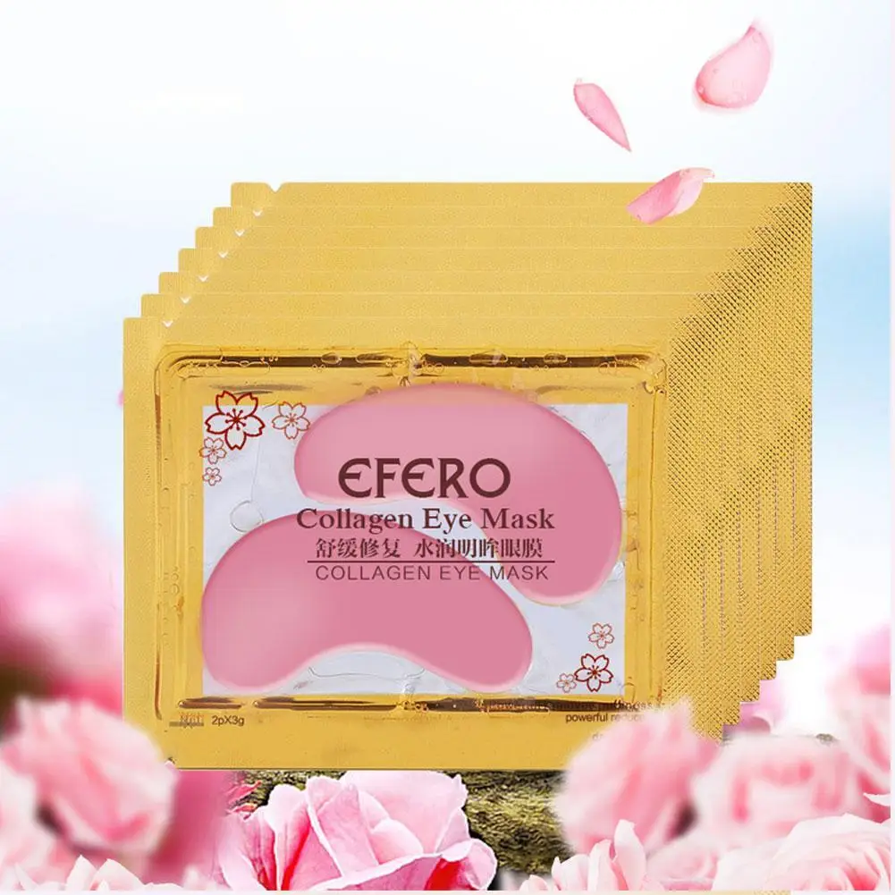 

Hot Sell 1 Pairs 24K Gold Crystal Collagen Eye Mask Eye Patches For Eye Care Dark Circles Remove Anti-Aging Wrinkle Skin Care