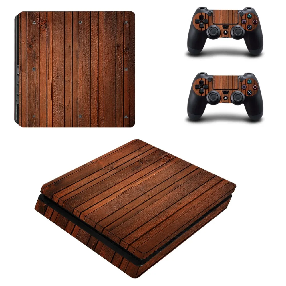 Дерево дизайн стиль PS4 тонкая кожа Виниловая наклейка, стикер для sony Playstation 4 консоли и 2 контроллера PS4 тонкий стикер кожи